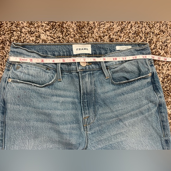 FRAME Blue Le High Straight Leg Stretch Denim Jeans Women's 27 (0708) - Picture 9 of 14